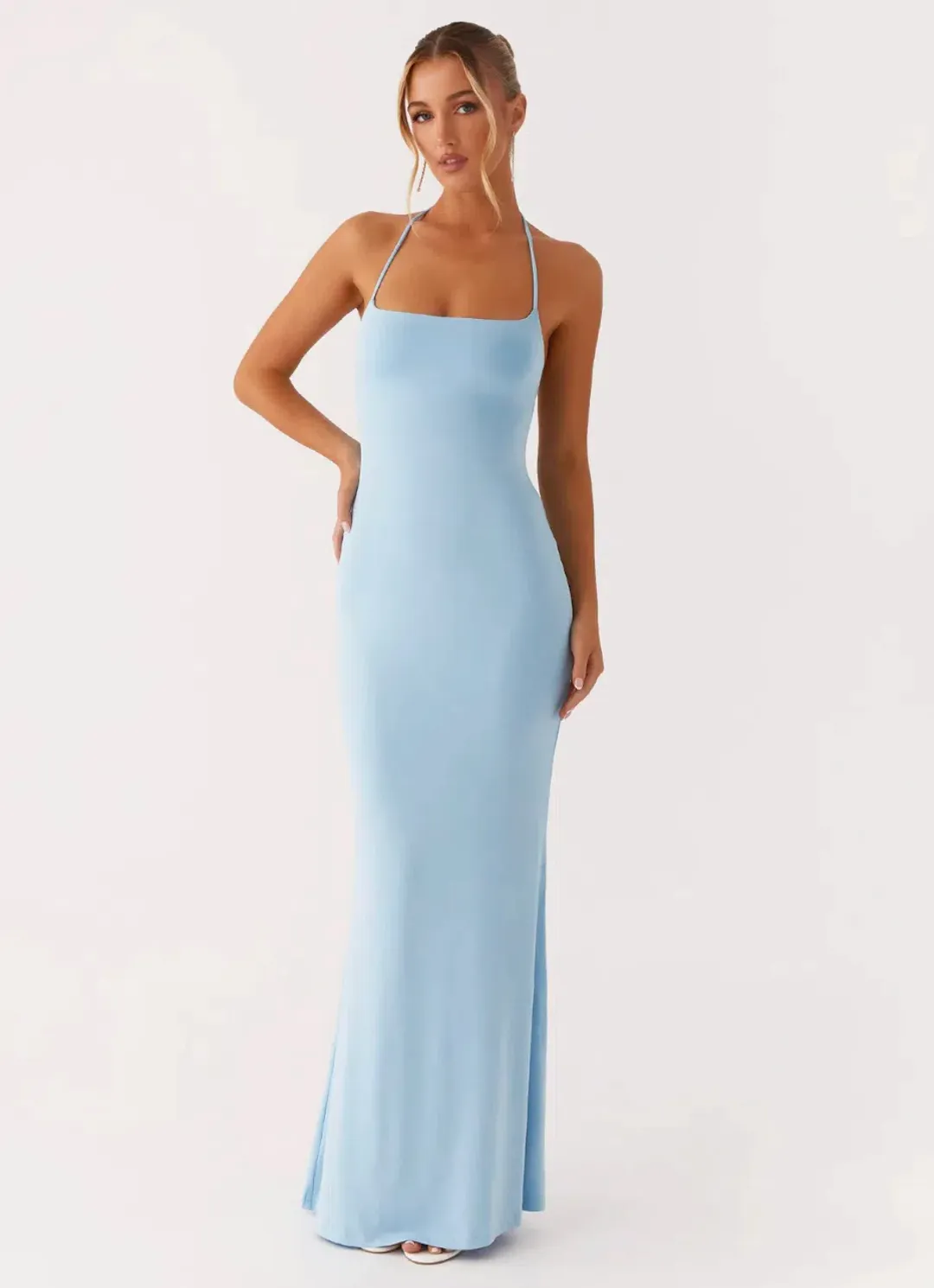 Peppermayo Talk About Us Maxi Dress - Blue, Size 4 for rent on The Volte - main image