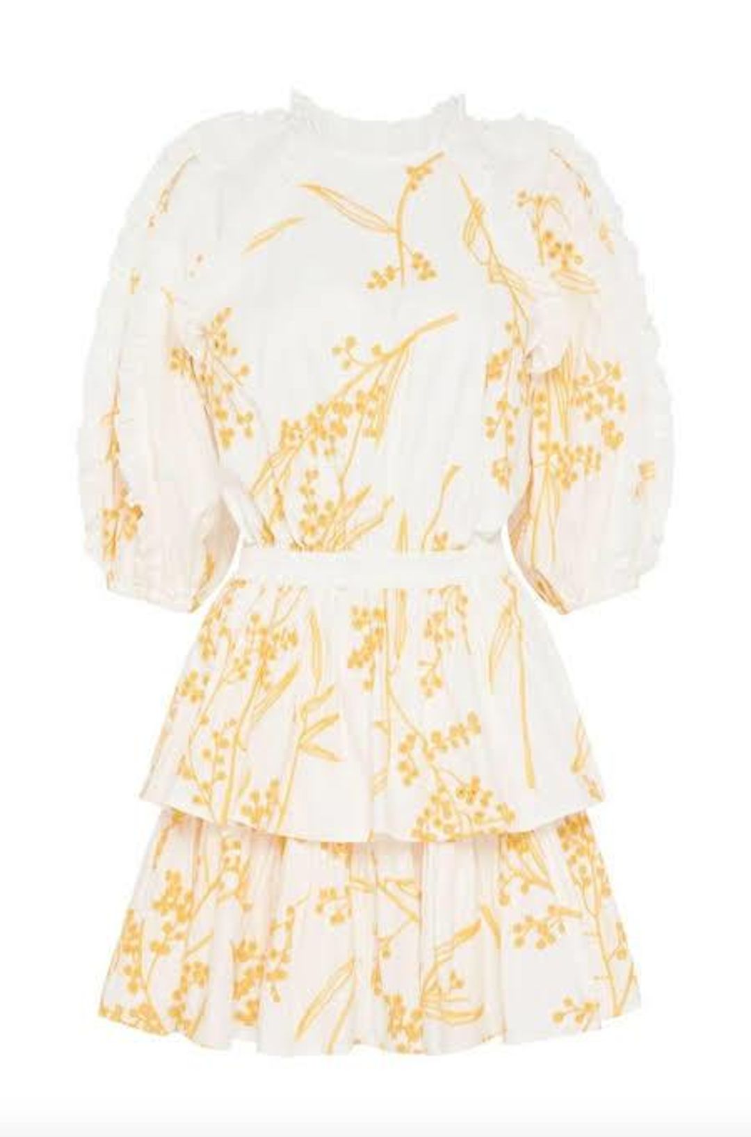 Aje Mimosa Broderie Frill Mini Dress Wattle Size 4 for rent on The Volte - main image