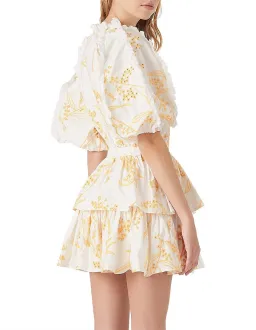 Aje Mimosa Broderie Frill Mini Dress Wattle Size 4 for rent on The Volte - image 3