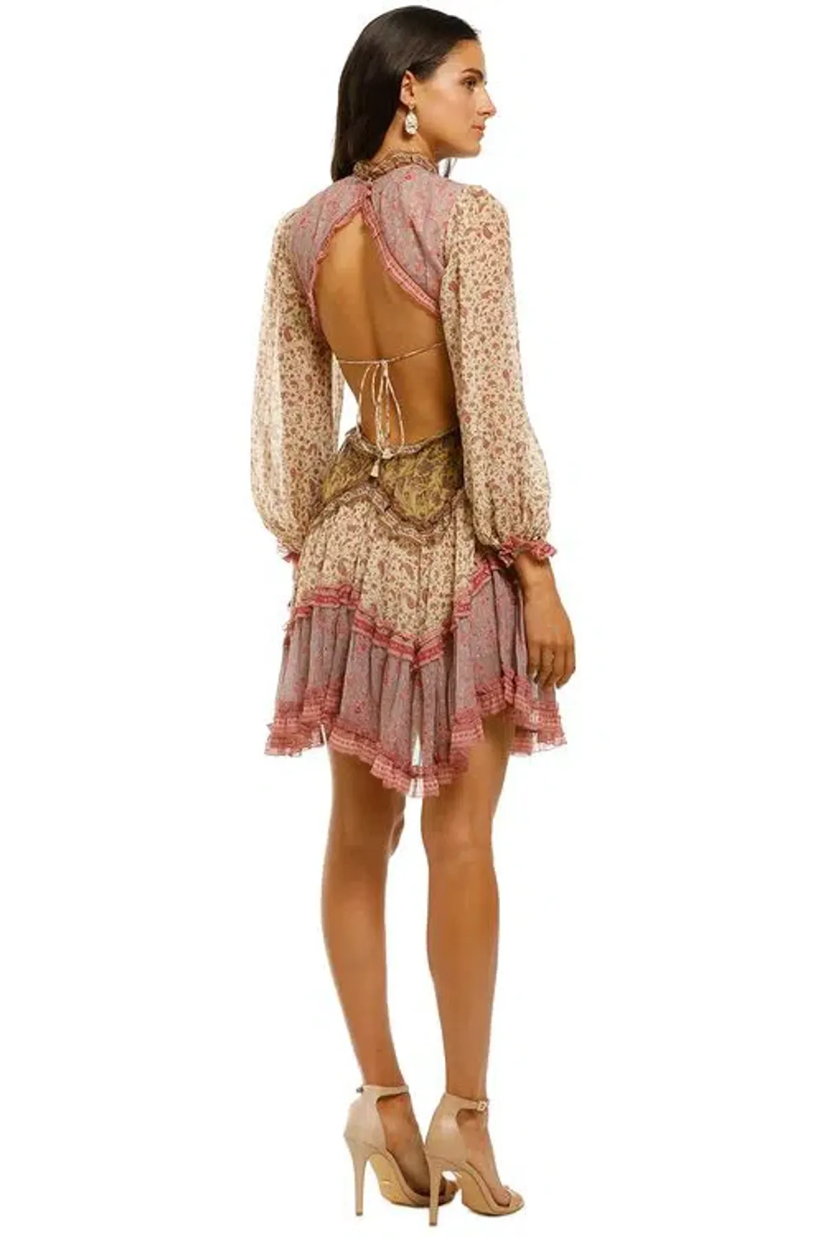 Zimmermann Juniper Spliced Cut Out Dress Multi/Print Size 6 - Image 2