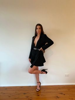 Ivory & Chain Michigan Blazer Mini Dress Black Size 6 for rent on The Volte - image 2
