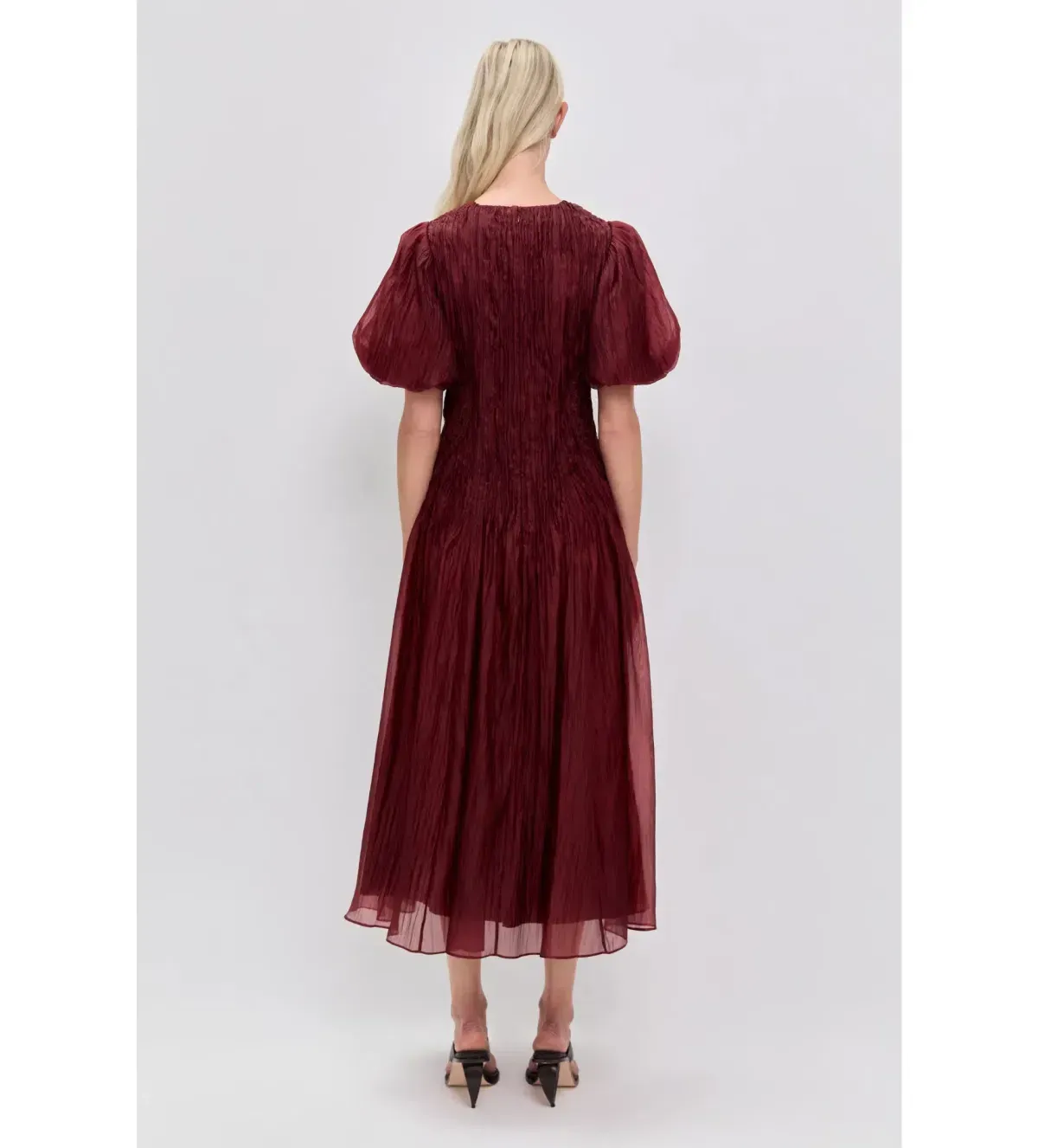 🎀 NEW AJE Ophelia Lace Midi Dress – Wine / Mahogany Red / Brown – Size 12 AU 🎀 - Image 3
