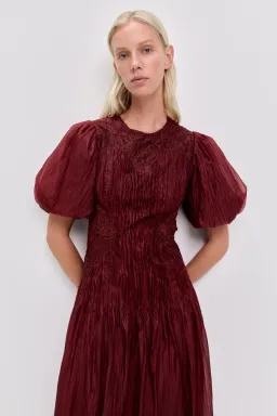 Aje Ophelia Lace Midi Dress Mahogany Size AU12 for rent on The Volte - image 6