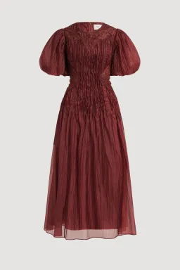 Aje Ophelia Lace Midi Dress Mahogany Size AU12 for rent on The Volte - image 5