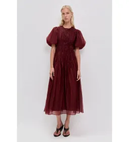 π NEW AJE Ophelia Lace Midi Dress β Wine / Mahogany Red / Brown β Size 12 AU π for rent on The Volte - image 1