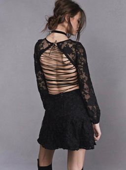 For Love & Lemons Jolene lace up dress for rent on The Volte - image 2