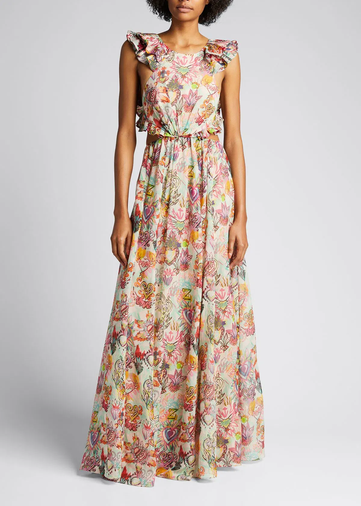 Zimmermann Lovestruck Ruffle Maxi Dress Print Size 8 - Image 1
