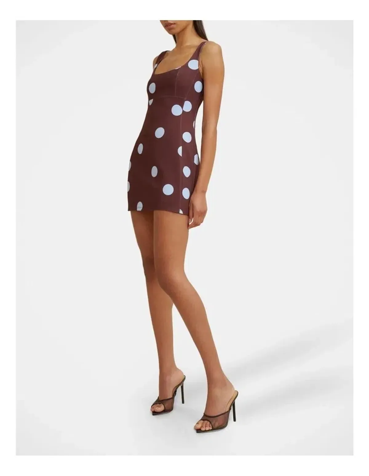 🟤 By Johnny Paloma Polka Mini Dress in Brown - Size 8 🟤 - Image 3