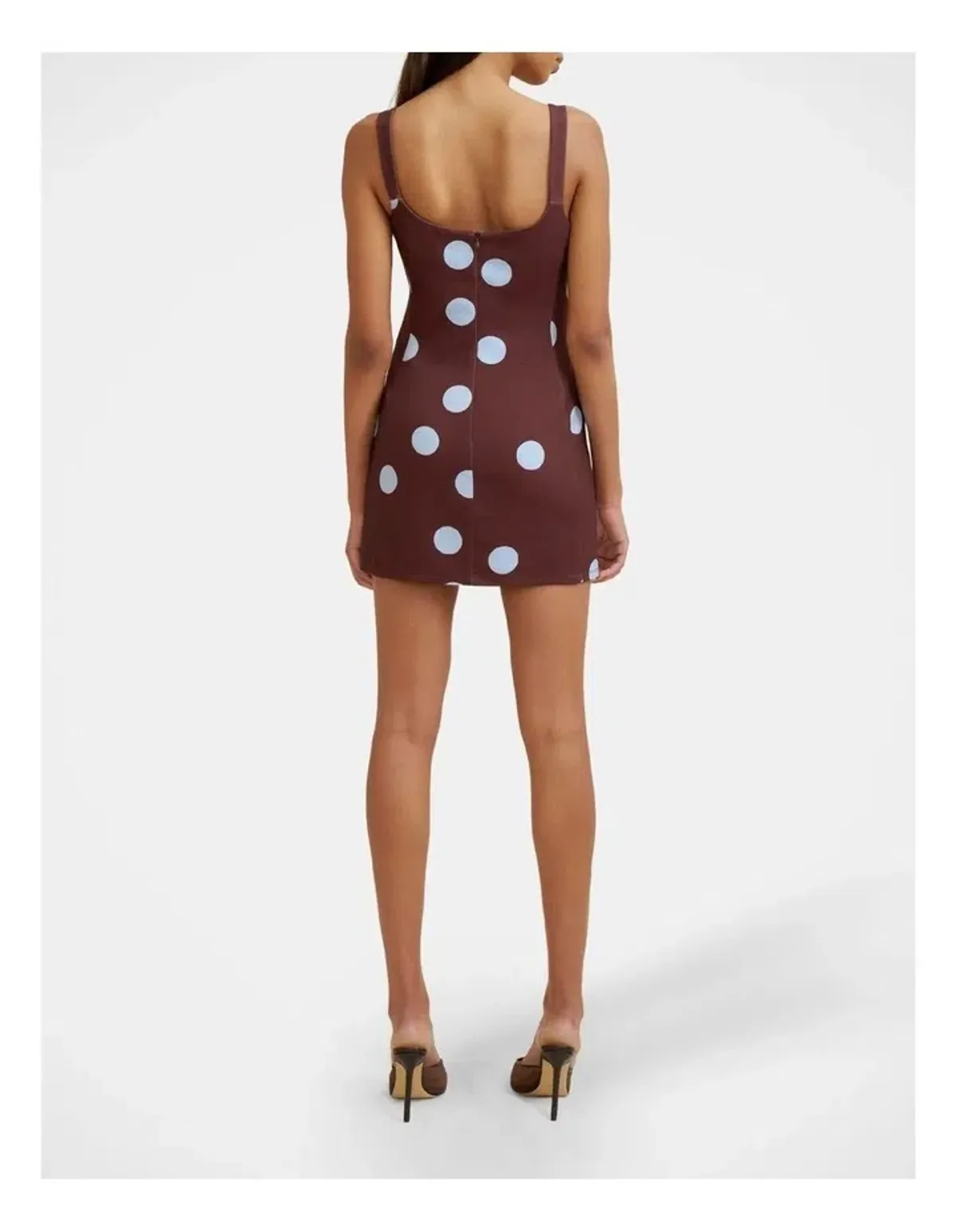 🟤 By Johnny Paloma Polka Mini Dress in Brown - Size 8 🟤 - Image 2