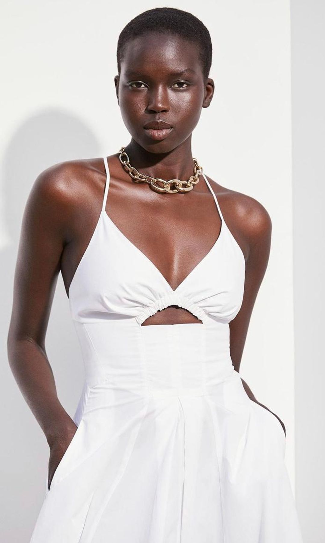 Scanlan Theodore White Cotton Strappy dress size 8 for rent on The Volte - main image