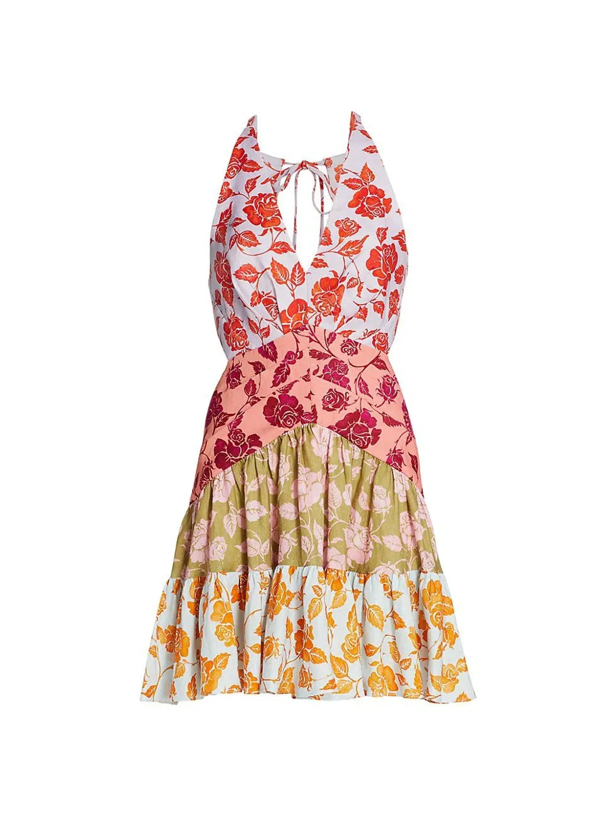 Zimmermann The Lovestruck V Neck Mini Dress Mixed Roses Size 6 - Image 5