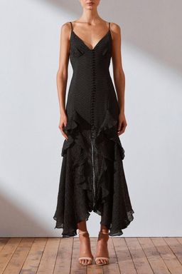 Shona Joy Charlotte Ruffle midi dress for rent on The Volte - image 1