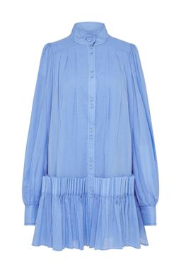 Aje Pavillon Pleat Mini Dress Cornflower Blue Size 8 for rent on The Volte - image 5