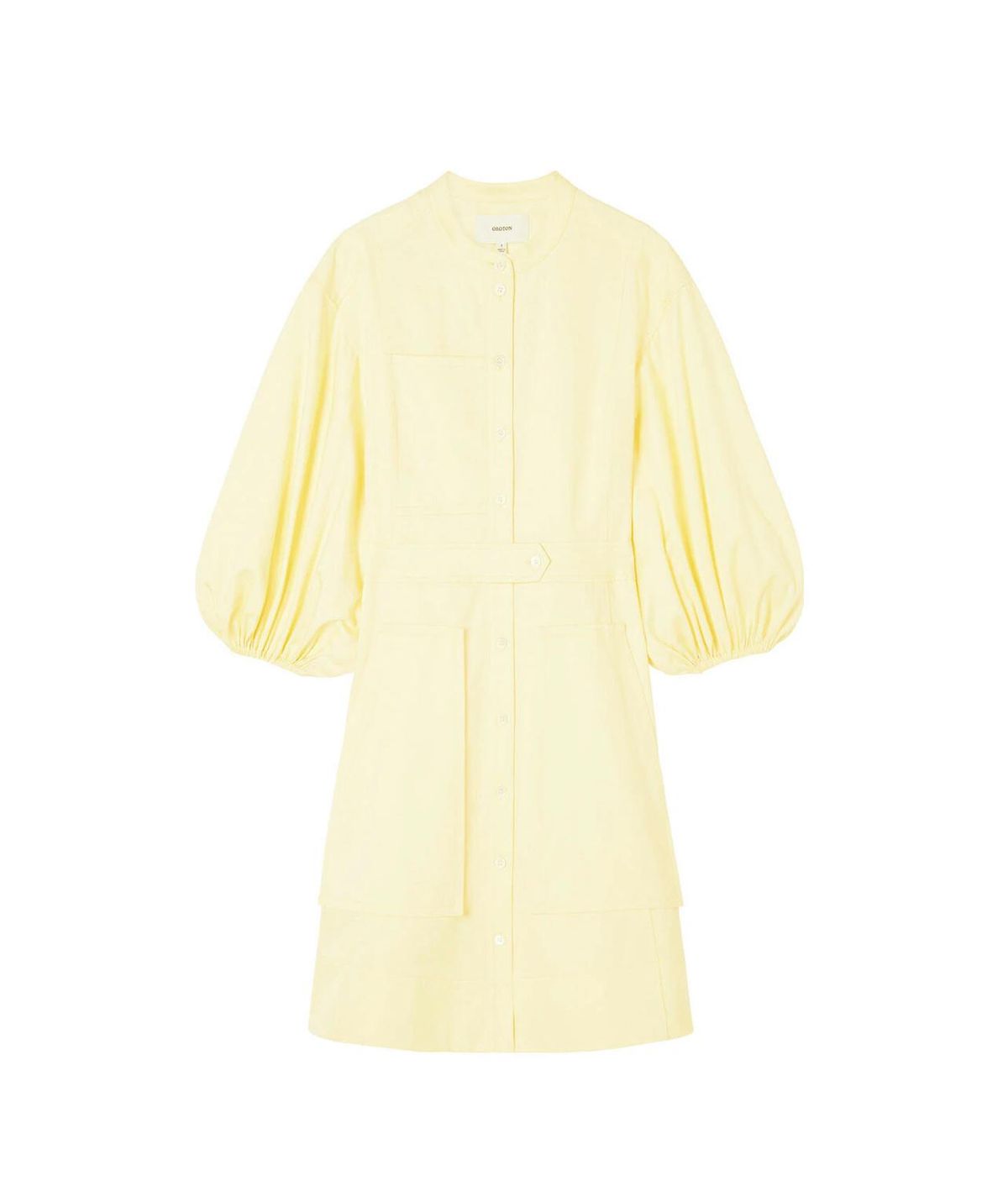 Oroton Cotton-Linen Full Sleeve Sorbet Yellow Dress Size 8 - Image 4