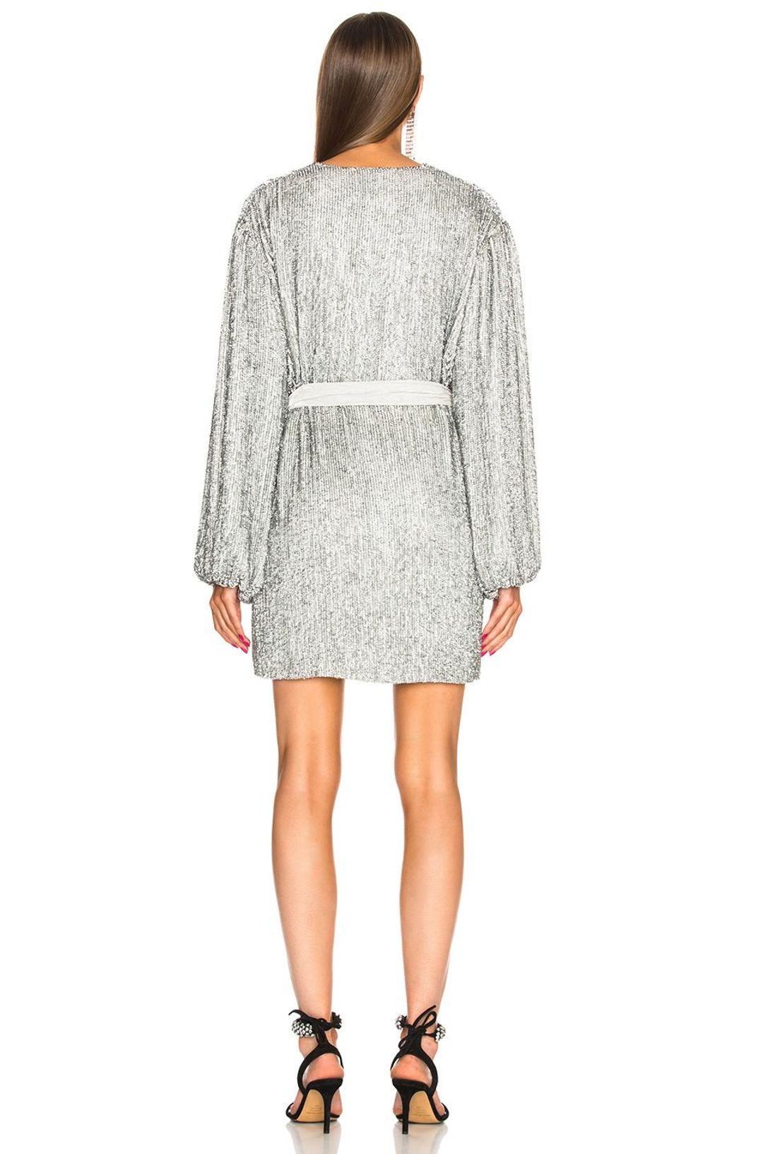Retrofete Gabrielle Robe in Silver Size 6 for rent on The Volte - main image