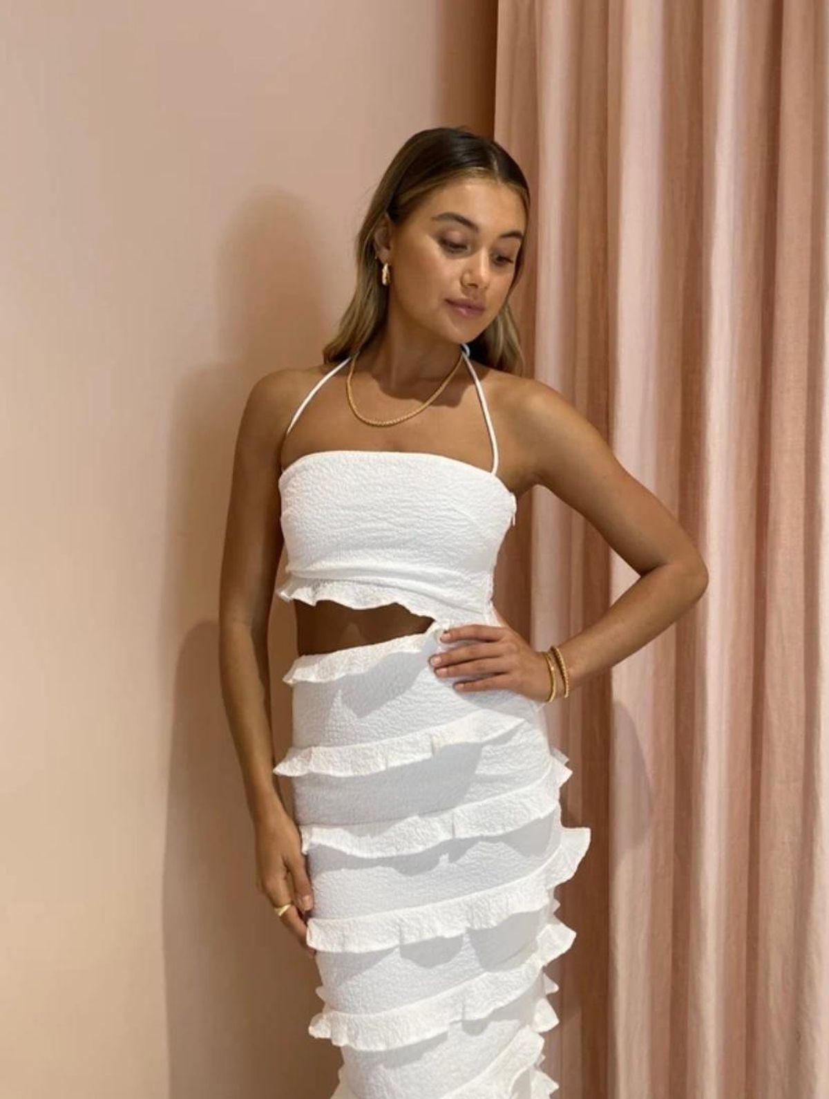 By Nicola Halo Midi Dress White Size 10 - Image 2