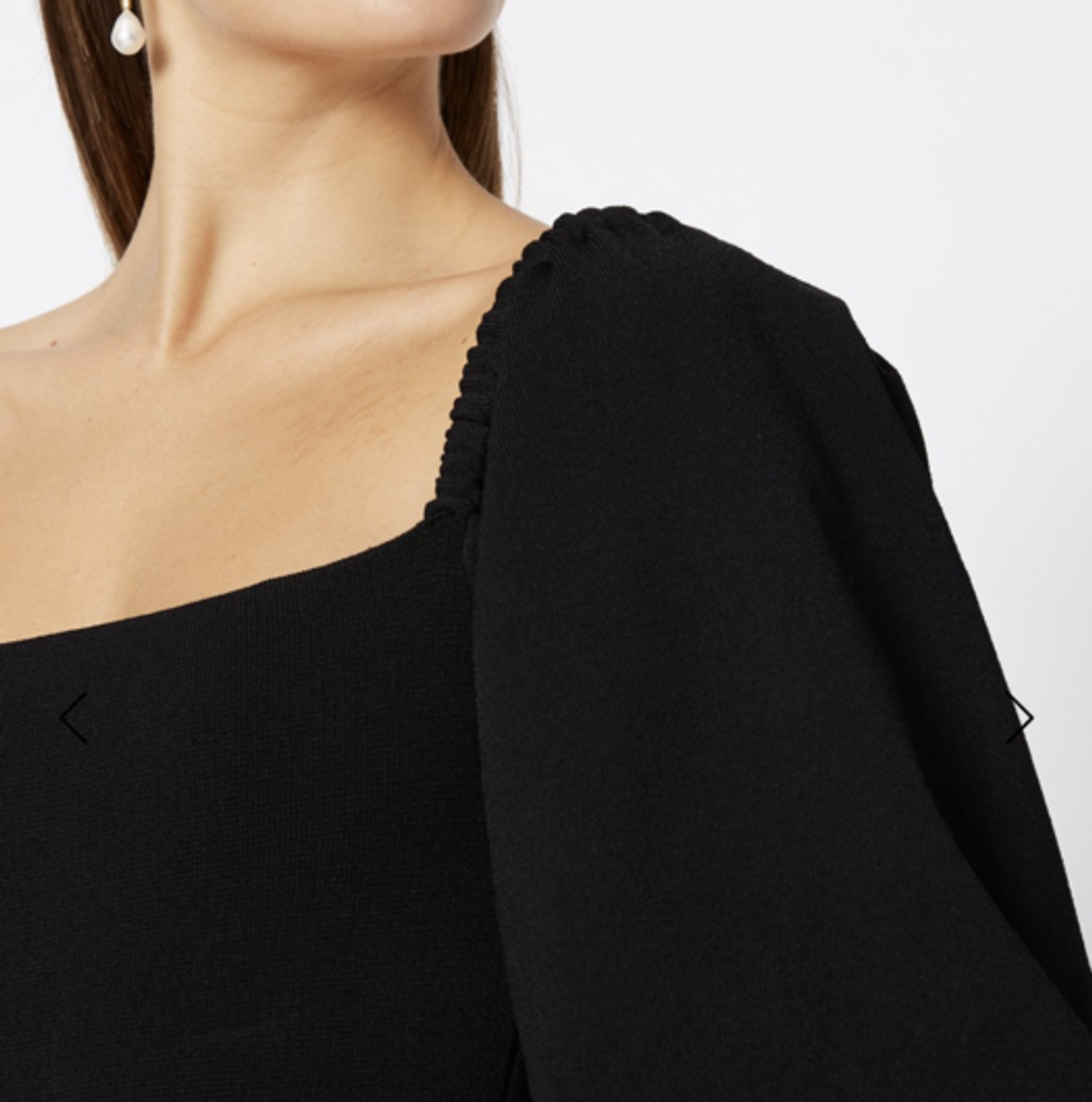 Scanlan Theodore Crepe Knit Coupe SLV Dress Black Size 8 for rent on The Volte - main image
