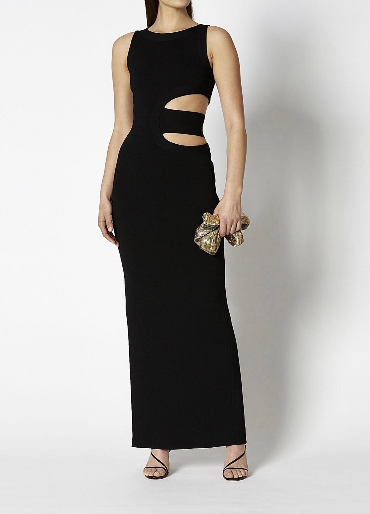 Scanlan Theodore Crepe Knit Gown Black Size 8 - Image 1