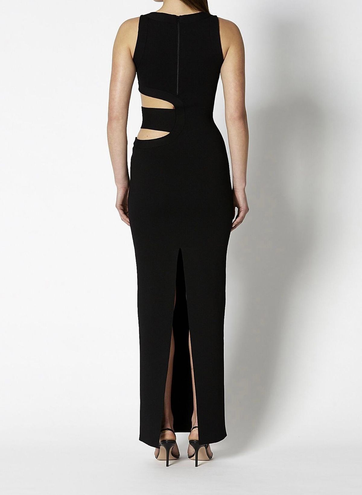 Scanlan Theodore Crepe Knit Gown Black Size 8 - Image 3