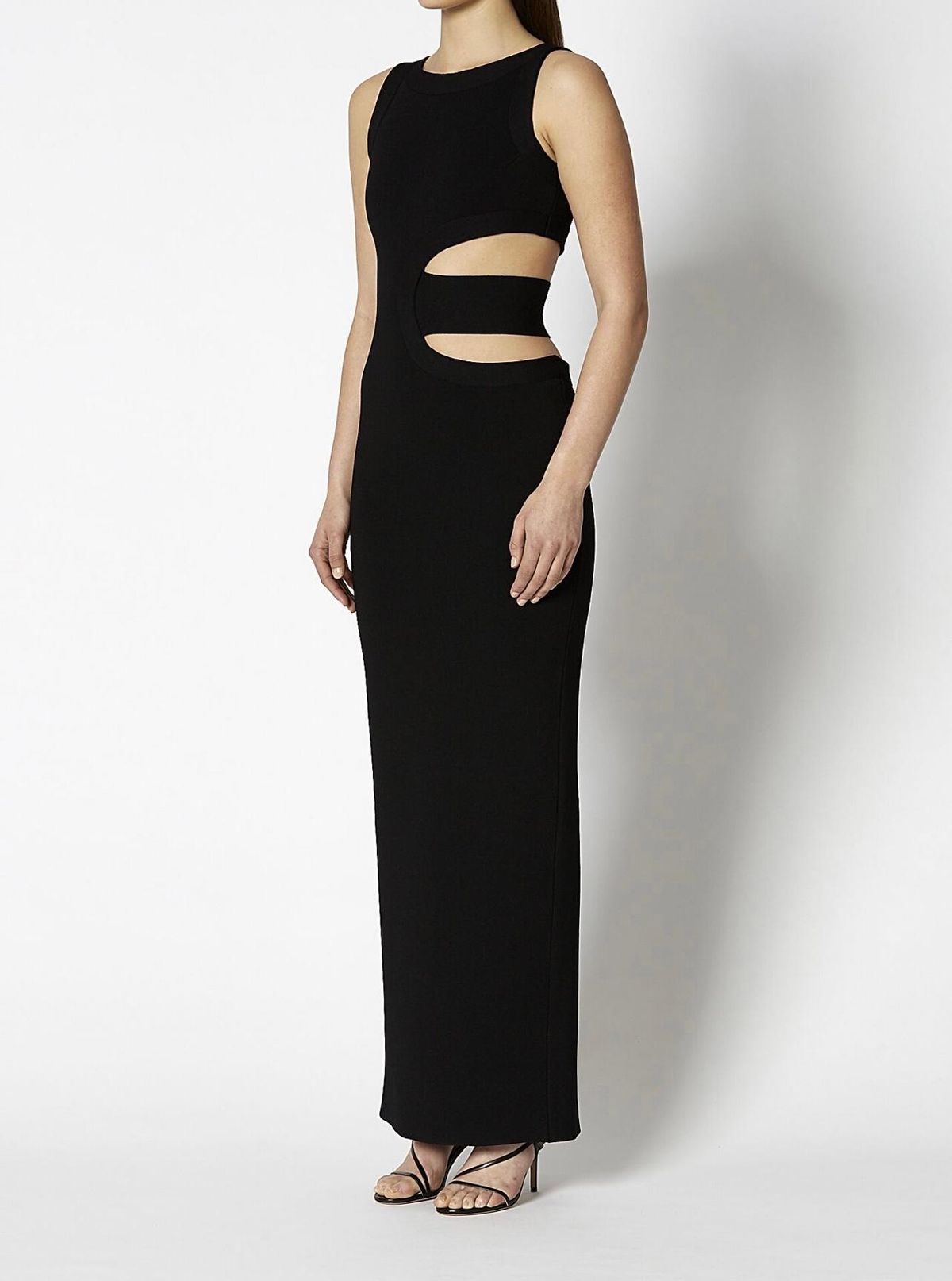 Scanlan Theodore Crepe Knit Gown Black Size 8 - Image 2