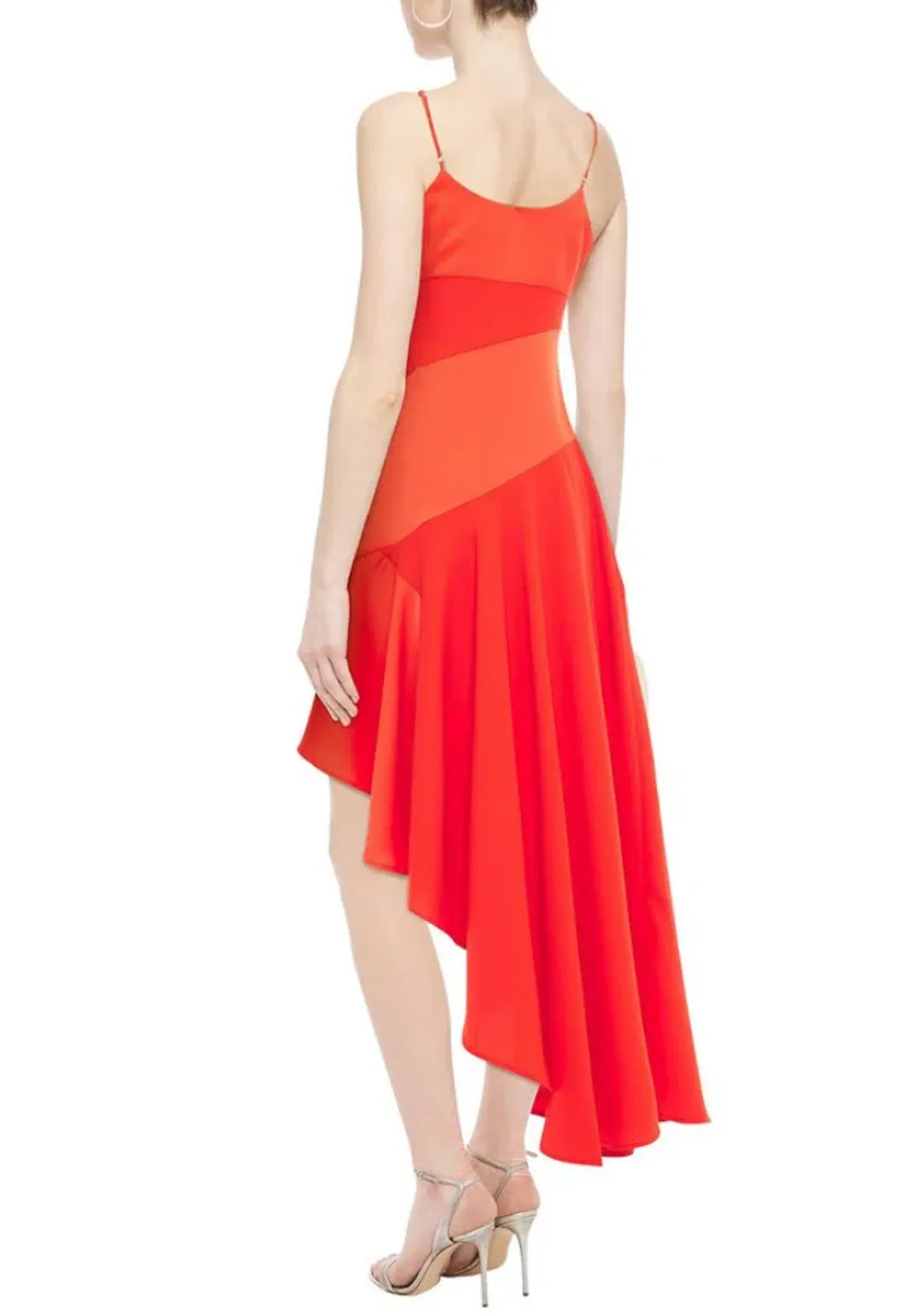 Nicholas Paneled Asymmetric Hem Dress Orange Size 10 for rent on The Volte - main image