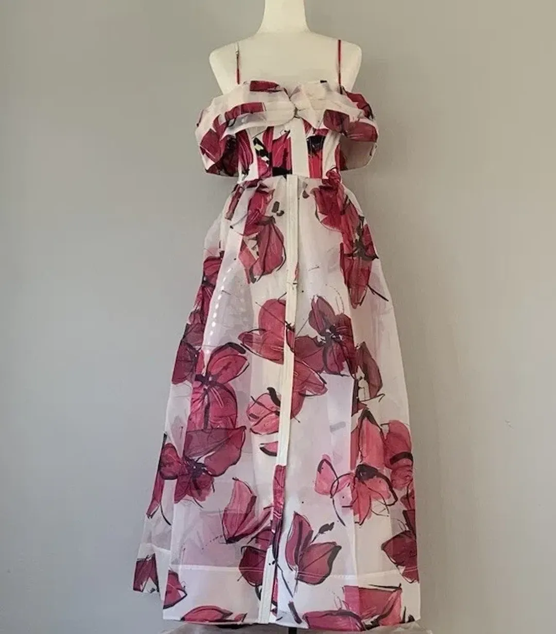 Aje Cordelia Corseted Maxi Dress Falling Florals for rent on The Volte - main image