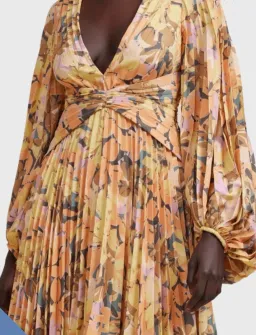 Acler Palms Midi Dress in Kaleidoscope Floral. Size 14 for rent on The Volte - image 4