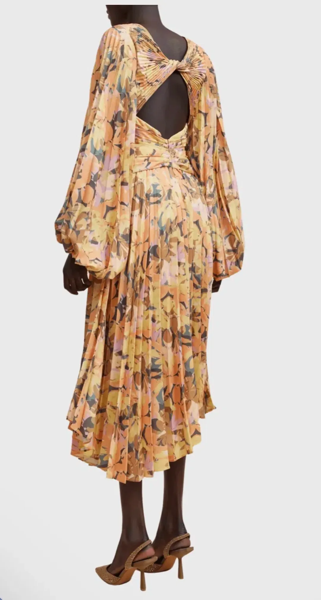 Acler Palms Midi Dress in Kaleidoscope Floral. Size 14 for rent on The Volte - main image