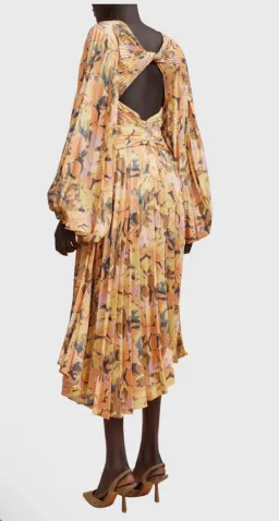 Acler Palms Midi Dress in Kaleidoscope Floral. Size 14 for rent on The Volte - image 3