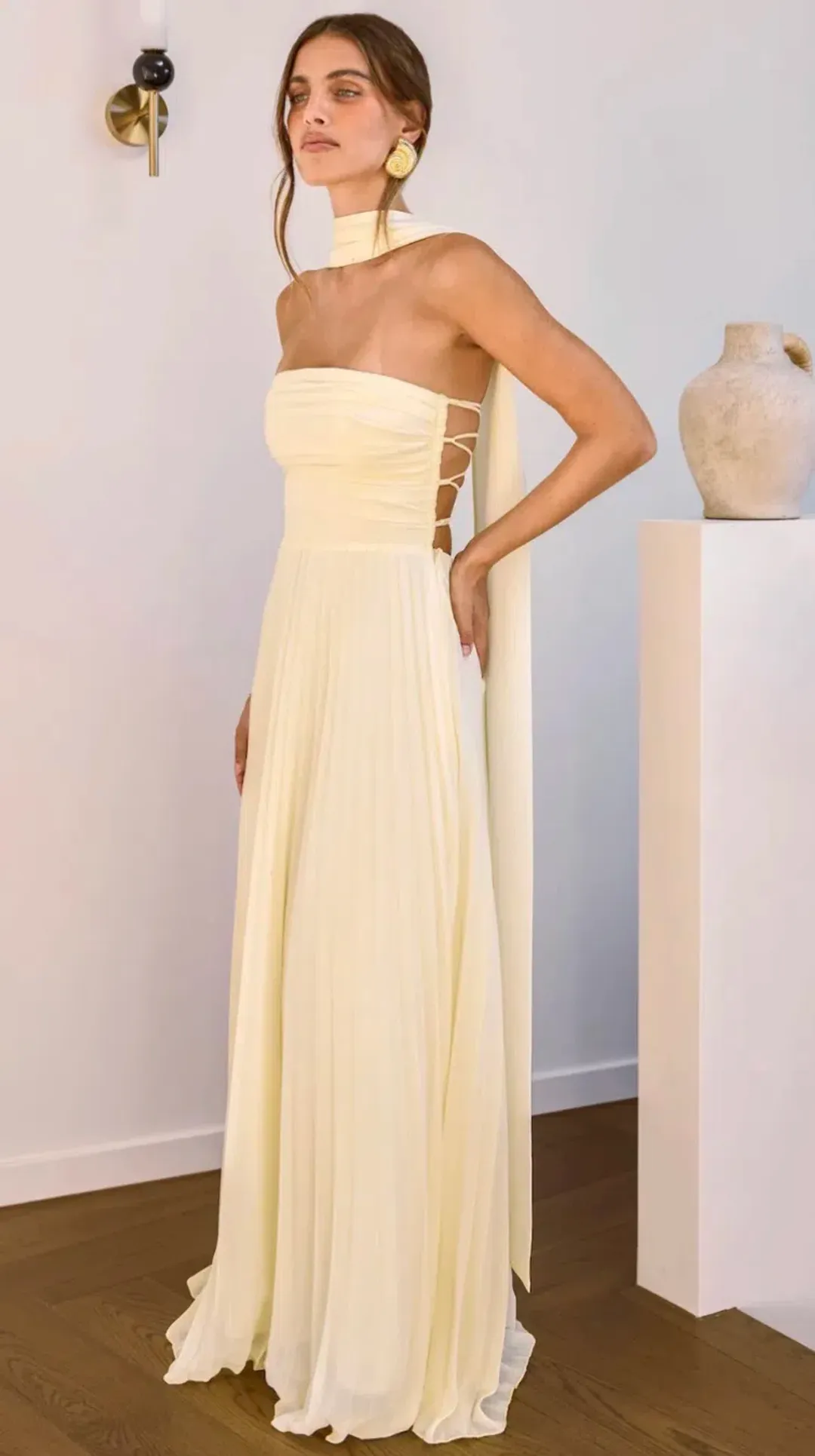 Rosewater roads strapless maxi dress for rent on The Volte - main image