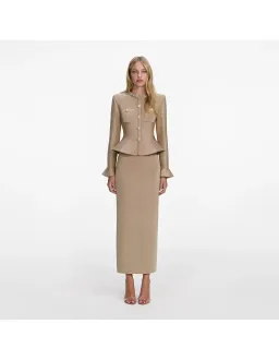 Self-Portrait Gold Crystal Trim Knit Midi Dress XS for rent on The Volte - image 2