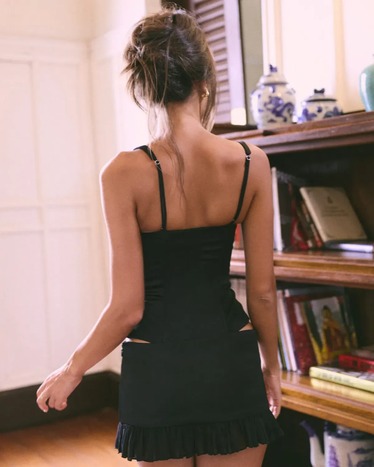 Cherie Attire - Simone Top and Julie Mini Skirt BLACK - Image 3