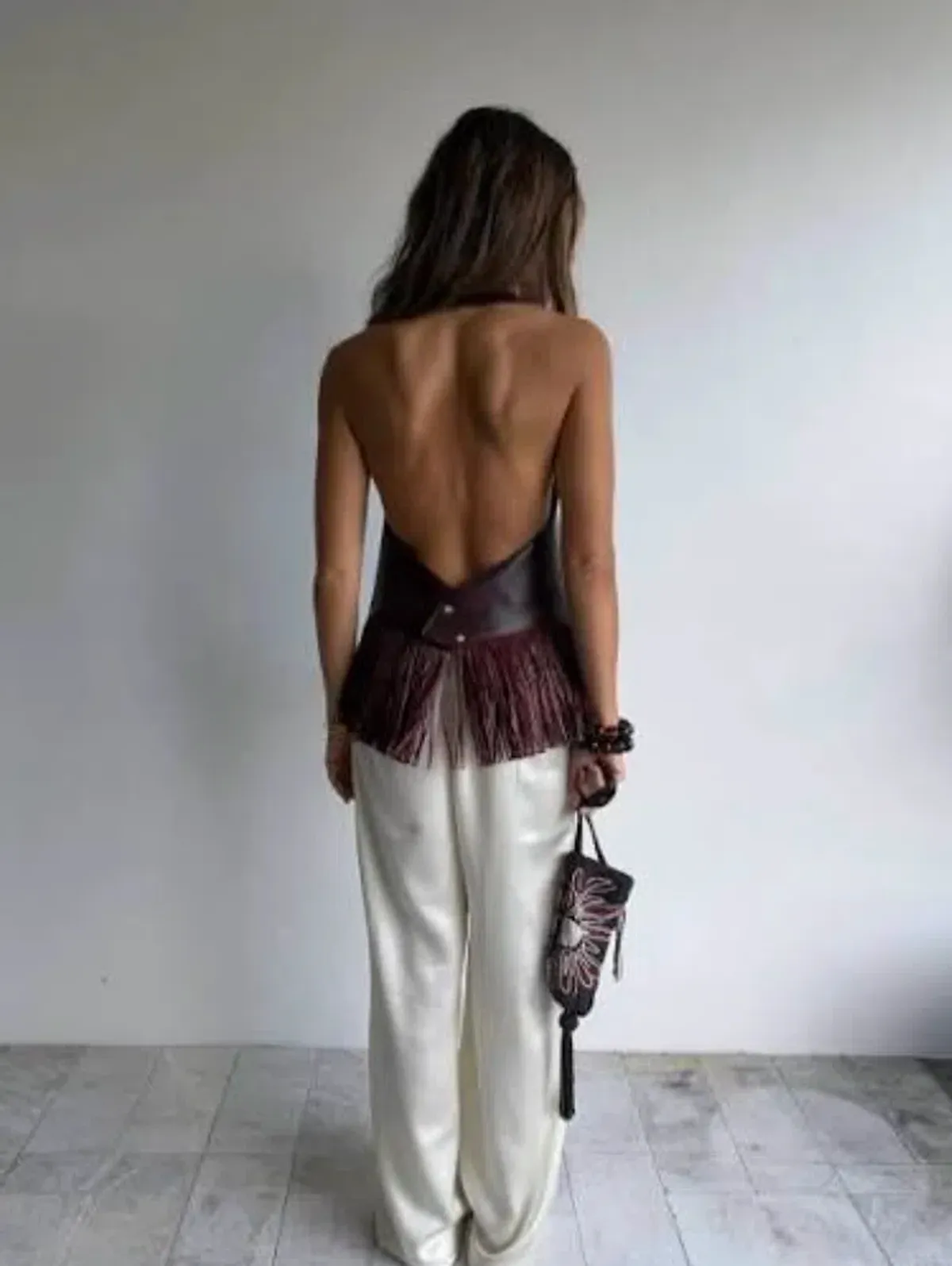 Holli Worldwide - Ana Leather Halter in Deep Bordeaux - Image 4