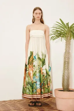 🌿 BRAND NEW Alemais Toucan Tango Midi Dress - Size 12 - Floral Green & White 🌿 for rent on The Volte - image 2