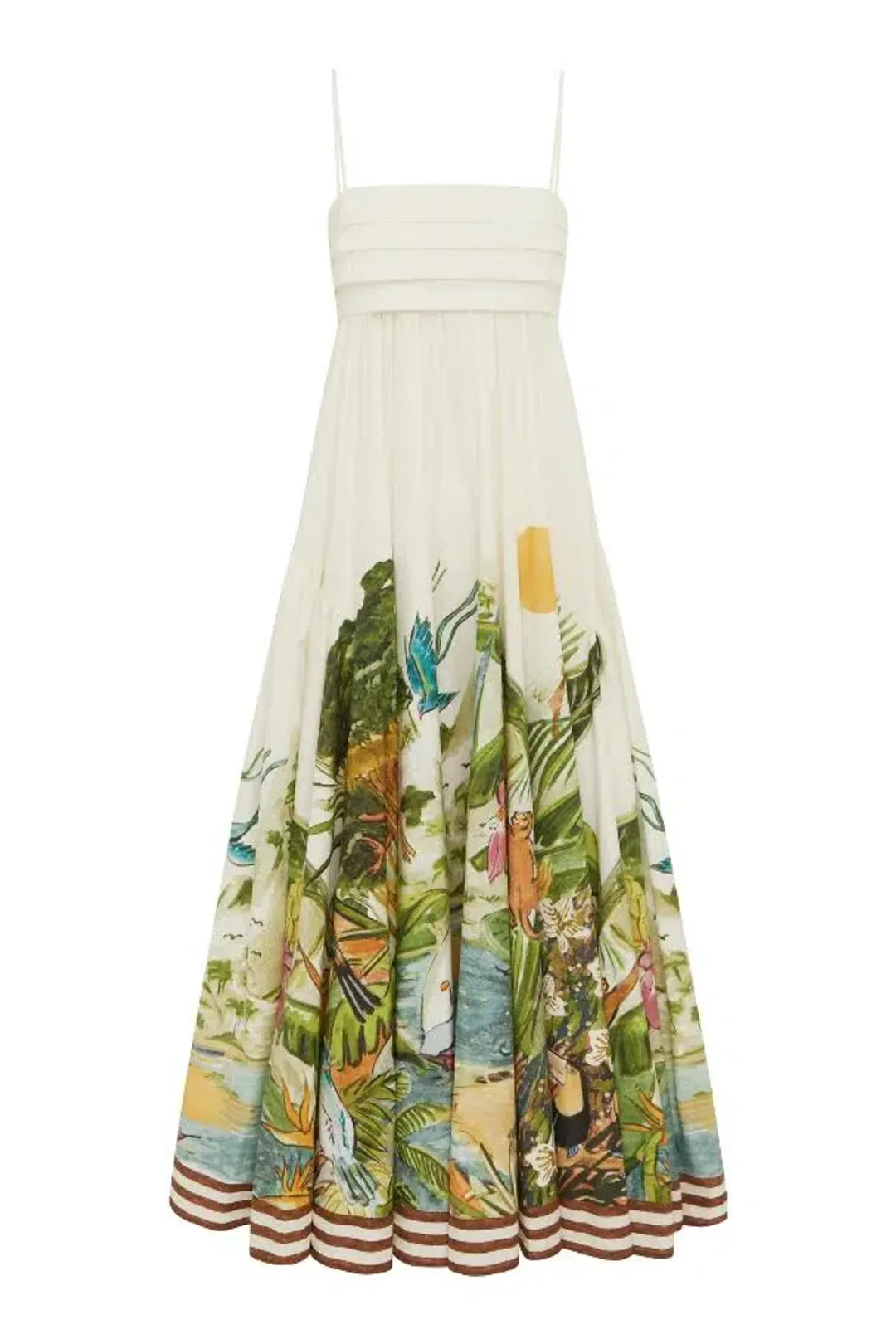 🌿 BRAND NEW Alemais Toucan Tango Midi Dress - Size 12 - Floral Green & White 🌿 for rent on The Volte - main image