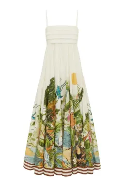 🌿 BRAND NEW Alemais Toucan Tango Midi Dress - Size 12 - Floral Green & White 🌿 for rent on The Volte - image 3