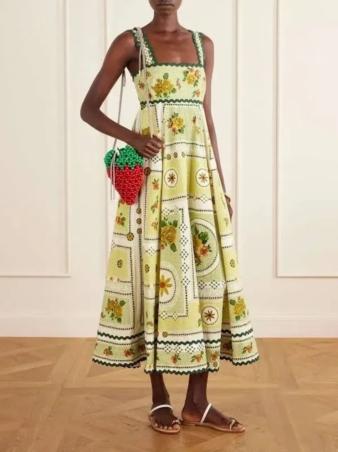 🍋 BRAND NEW ALEMAIS Dixie Summer Dress – Size 12 - Limoncello Yellow & Lime Green – 🍋 for rent on The Volte - main image