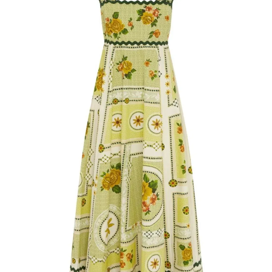 🍋 BRAND NEW ALEMAIS Dixie Summer Dress – Size 12 - Limoncello Yellow & Lime Green – 🍋 for rent on The Volte - main image