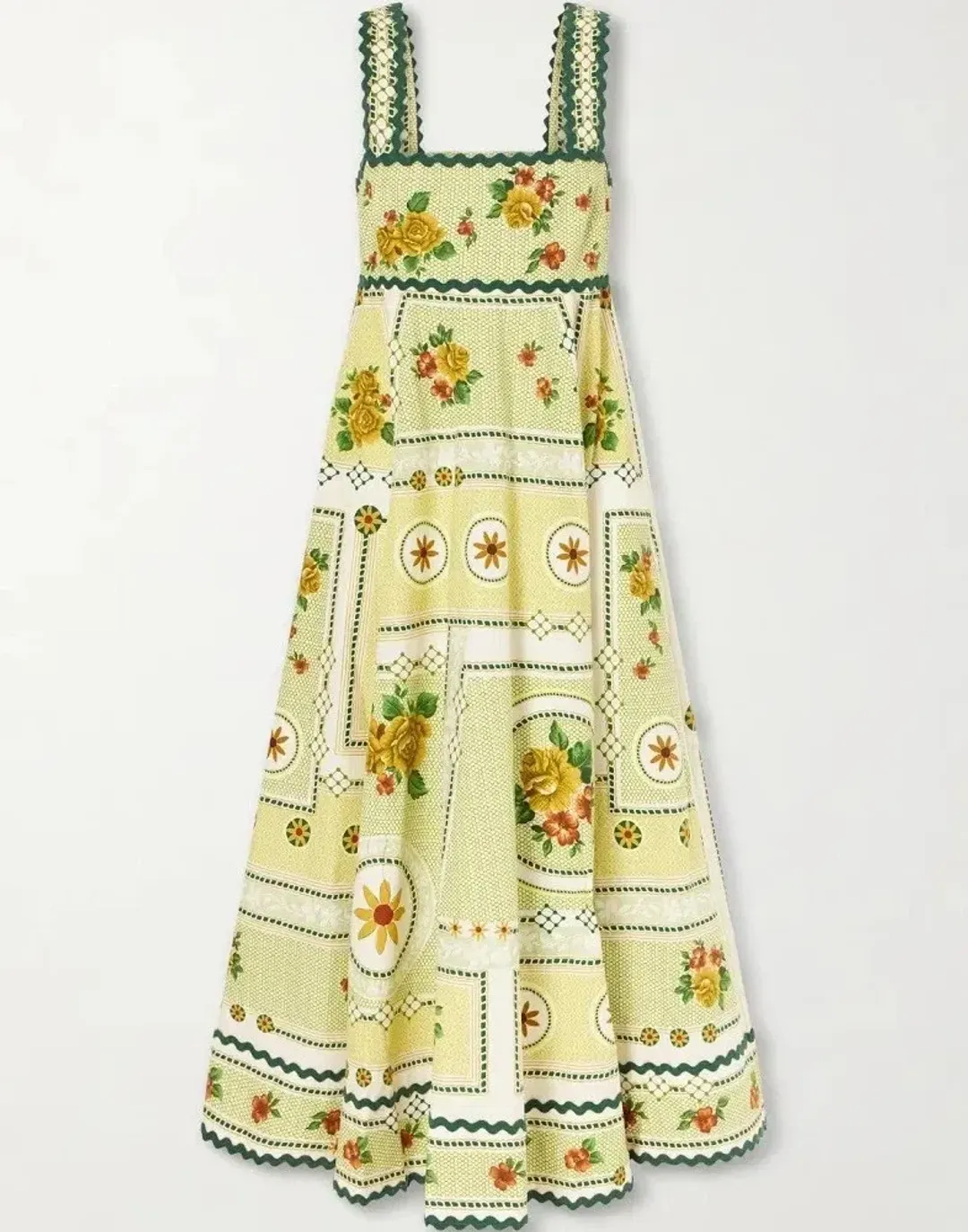 🍋 BRAND NEW ALEMAIS Dixie Summer Dress – Size 12 - Limoncello Yellow & Lime Green – 🍋 for rent on The Volte - main image