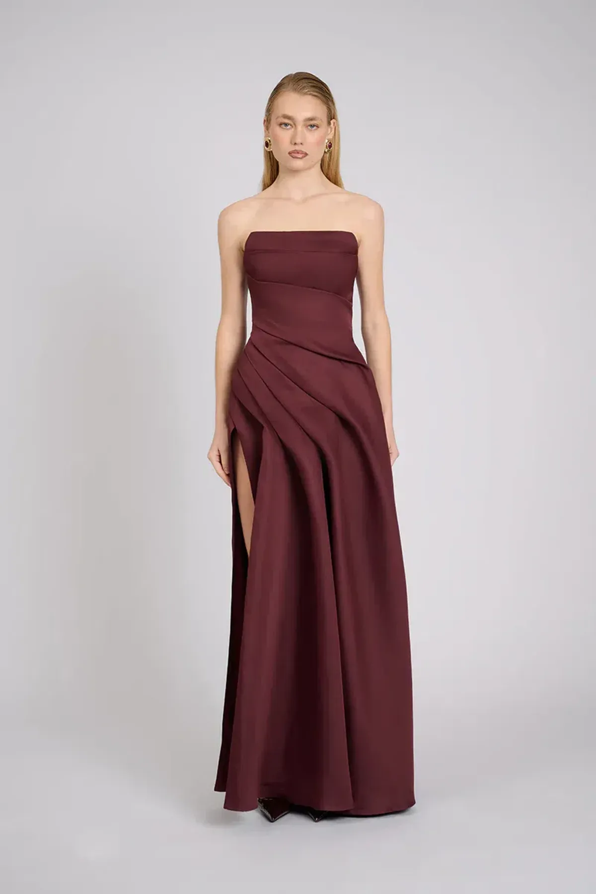 Eliya The Label Deanna Gown in Wine Size S / AU 8 - Image 1