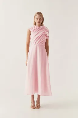 🌸 AJE Genesis Midi Dress – Soft Pink – Size 8 AU🌸 for rent on The Volte - image 2