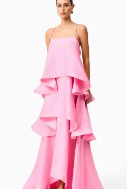 Elliatt Tilly Tiered Maxi Dress Pink for rent on The Volte - image 1