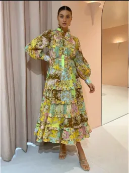 Alémais Daisy Patchwork Maxi Dress Size 14 for rent on The Volte - image 1