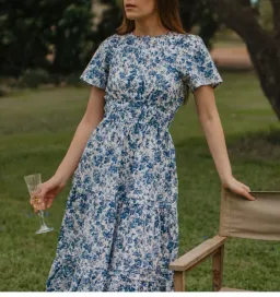Sorority Blue Bloom Spirit Dress Size 14 for rent on The Volte - image 1