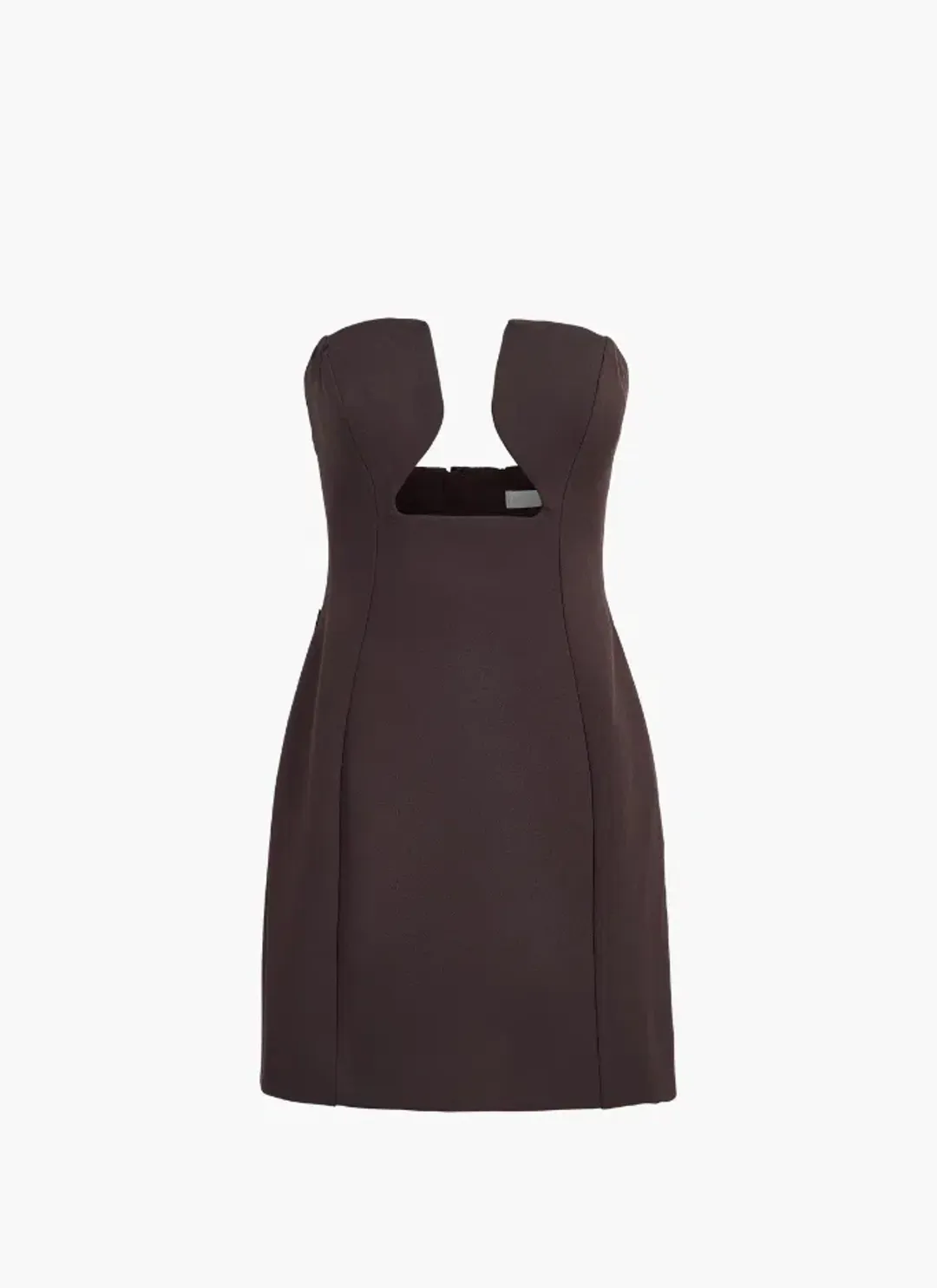Kookai Ariel Low Cut Mini Dress Brown Size 10 for rent on The Volte - main image