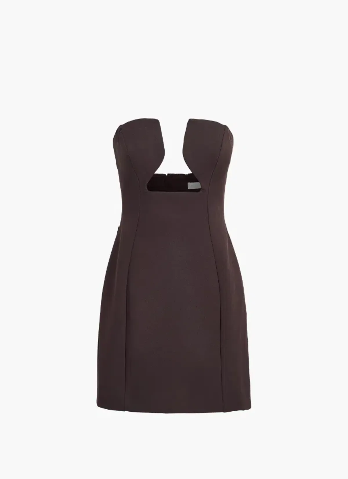 Kookai Ariel Low Cut Mini Dress Brown Size 10 for rent on The Volte - main image