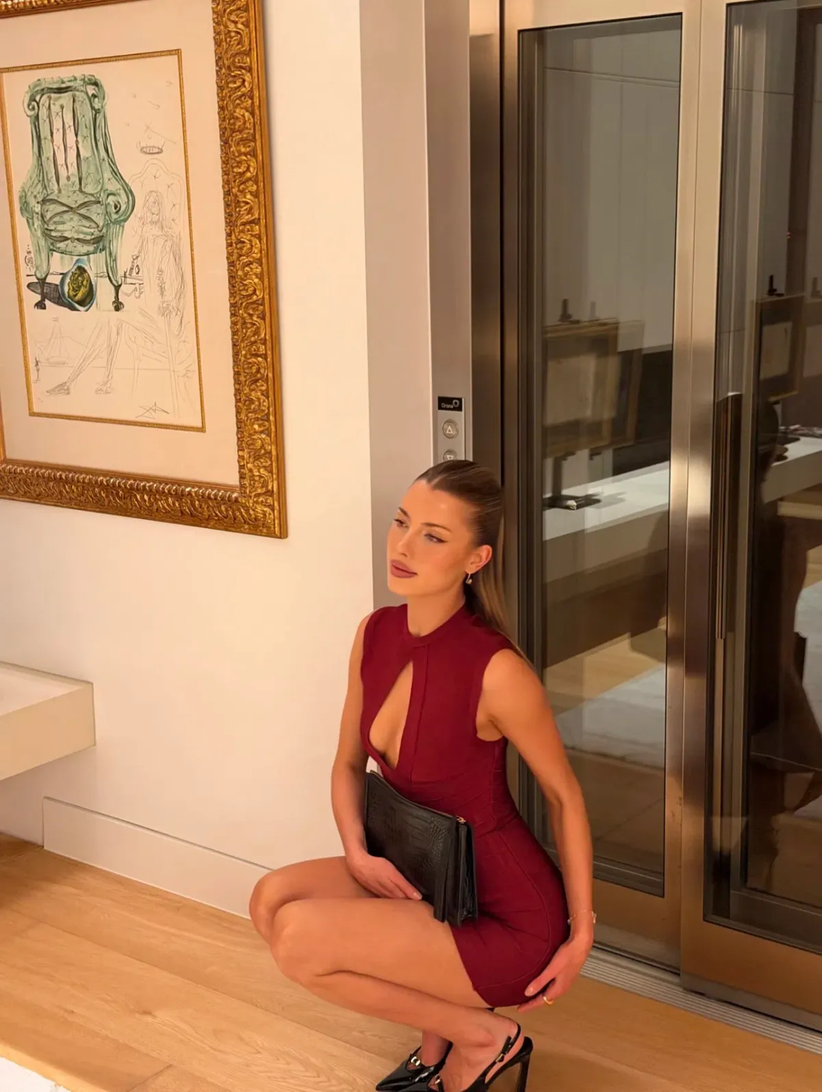 House of CB Bandage Burgundy bandage dress - Image 3