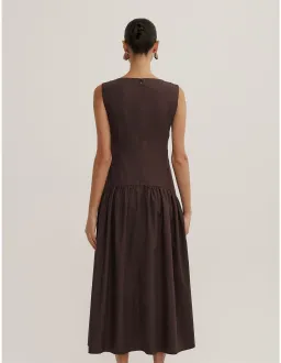 Witchery Basque Waist Dress Size 12 AU Espresso for rent on The Volte - image 4