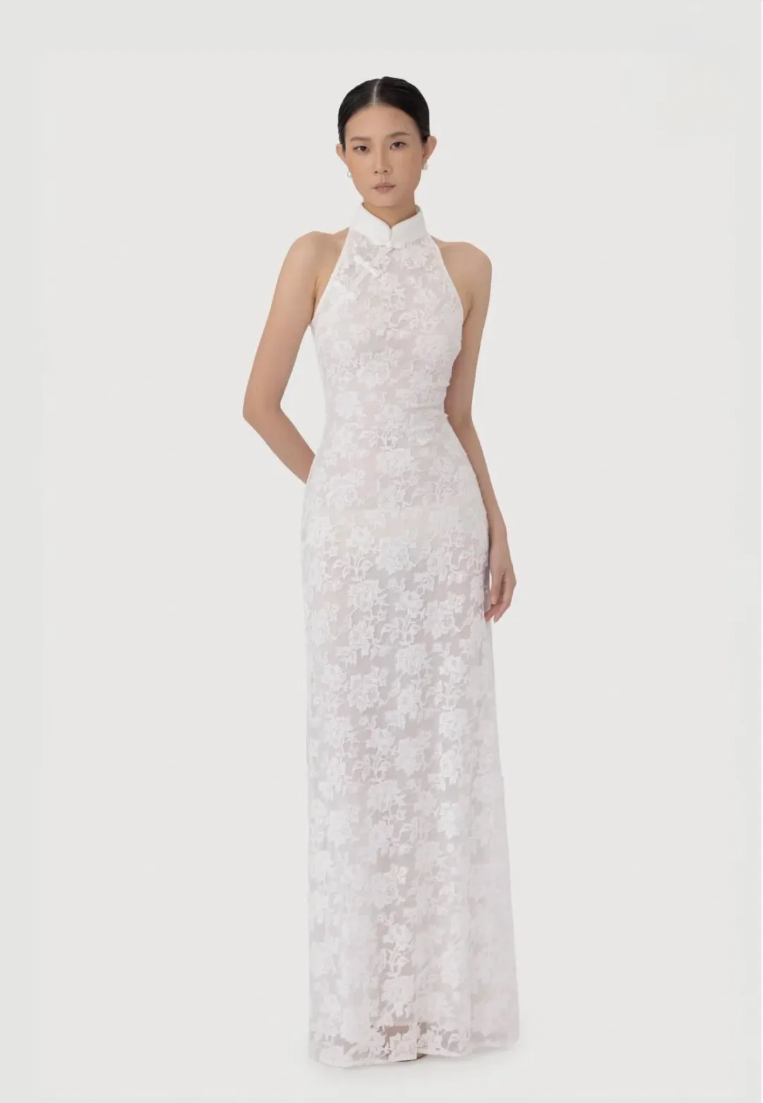 Sau Lee White Gillian Lace Dress for rent on The Volte - main image