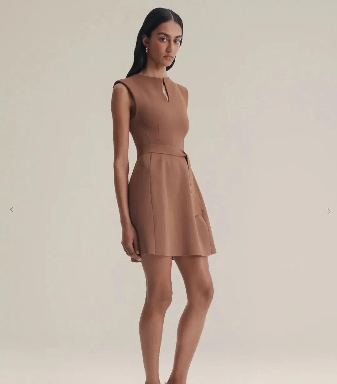Scanlan Theodore Crepe Knit Cap Sleeve Mini Dress Spice Size XS for rent on The Volte - main image